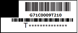 sample part number and serial number label